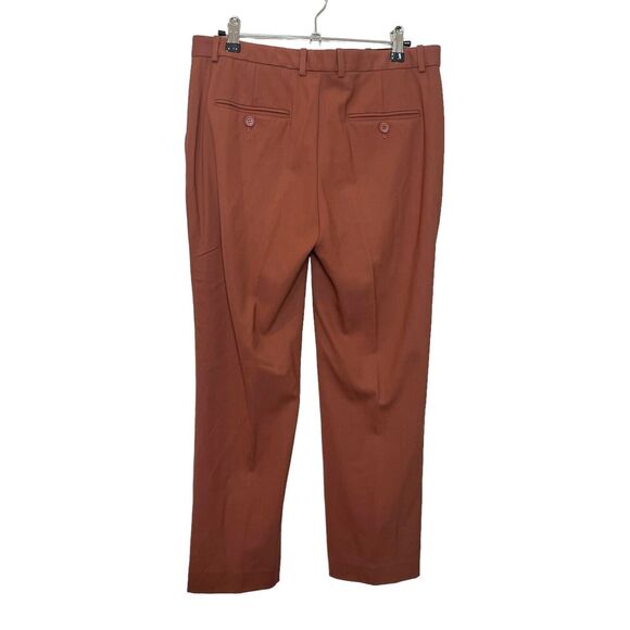 Theory Hartsdale Contour Wool Trousers Rust Women’s Size 4 Cropped Career - Picture 4 of 12